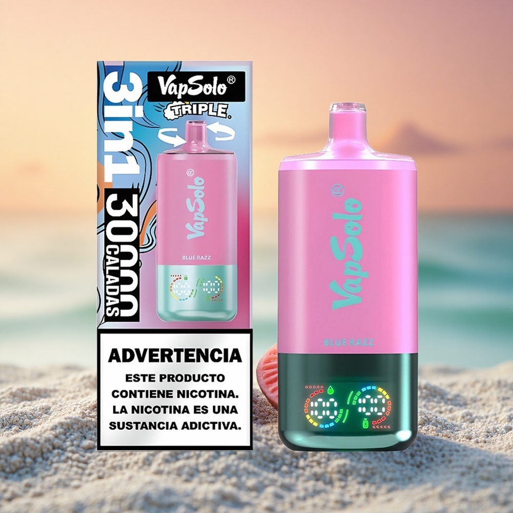 Vapsolo Triple 30000 Puffs Blaue Himbeere 40ml Type-C