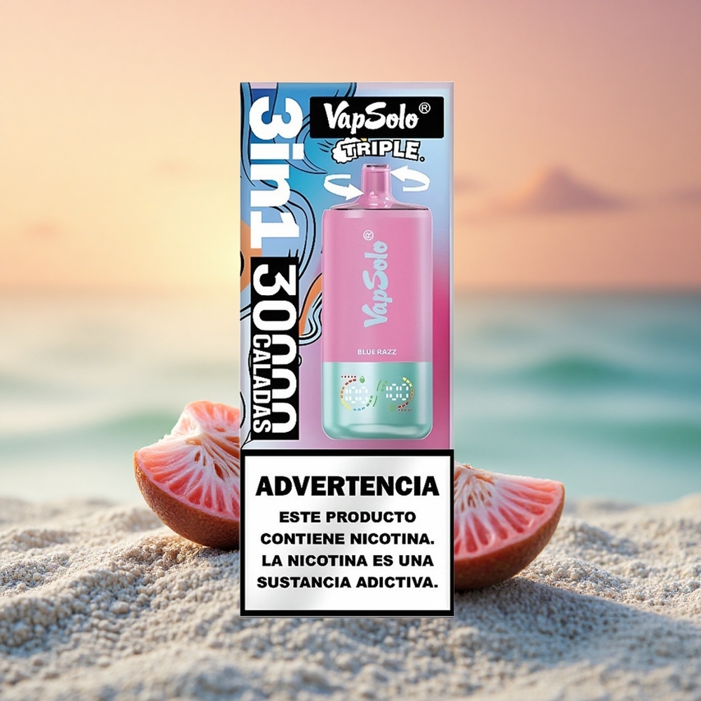 Vapsolo Triple 30000 Puffs Blaue Himbeere 40ml Type-C
