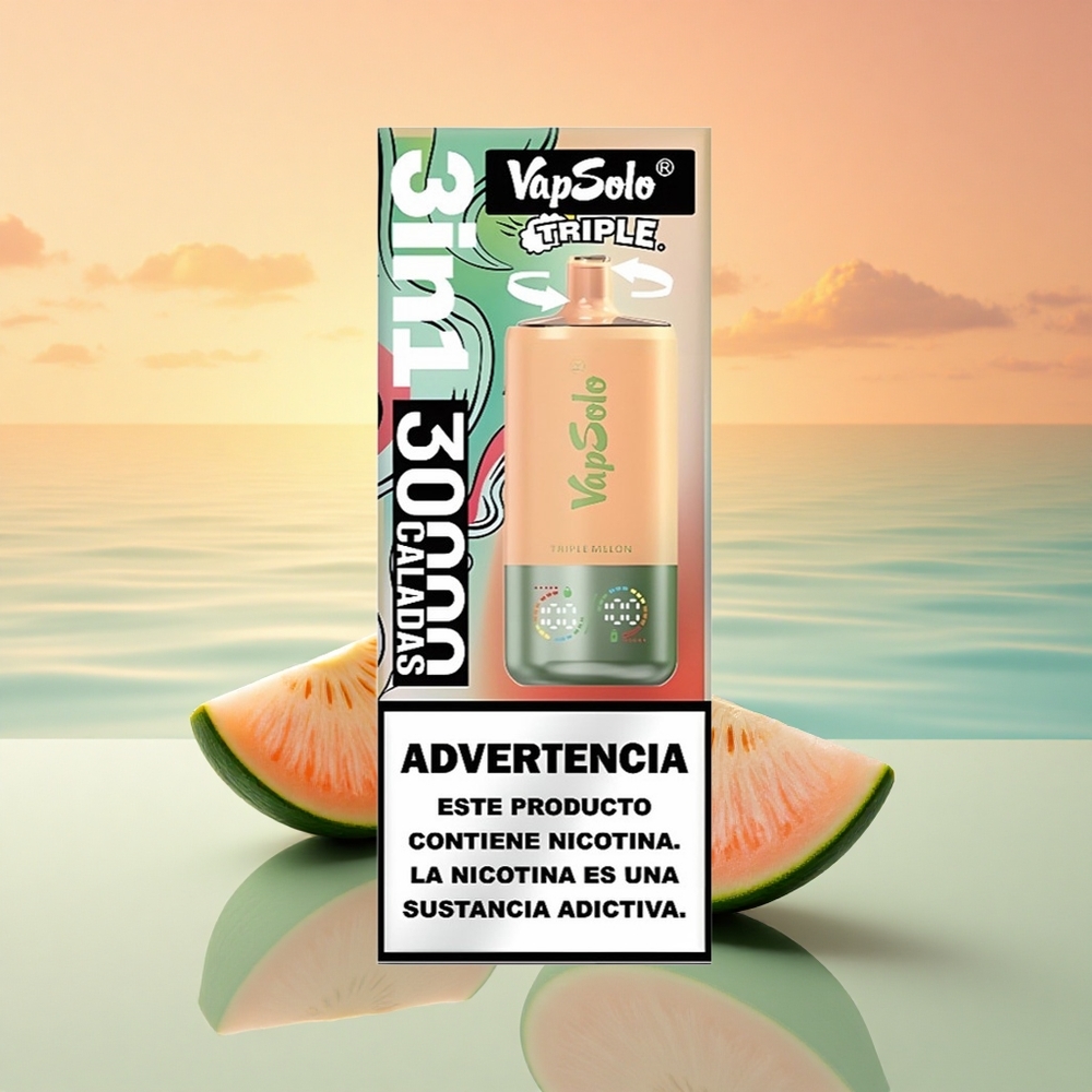 Vapsolo Triple 30000 Puffs Dreifach-Melone Typ-C 40ml