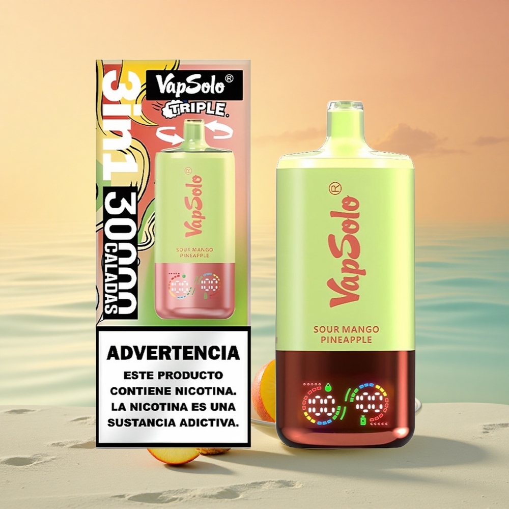 Vapsolo Triple 30000 Puffs Sauer-Mango-Ananas 40ml Typ-C