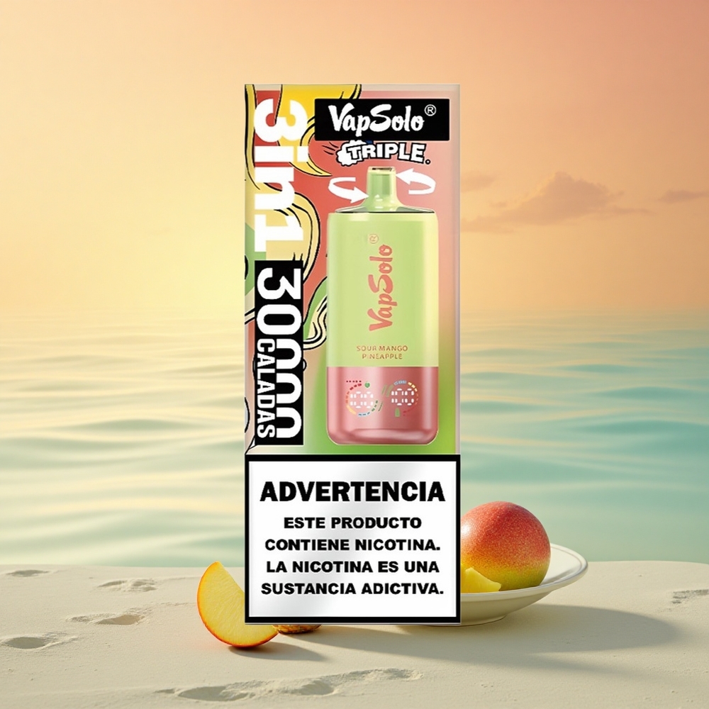 Vapsolo Triple 30000 Puffs Sauer-Mango-Ananas 40ml Typ-C
