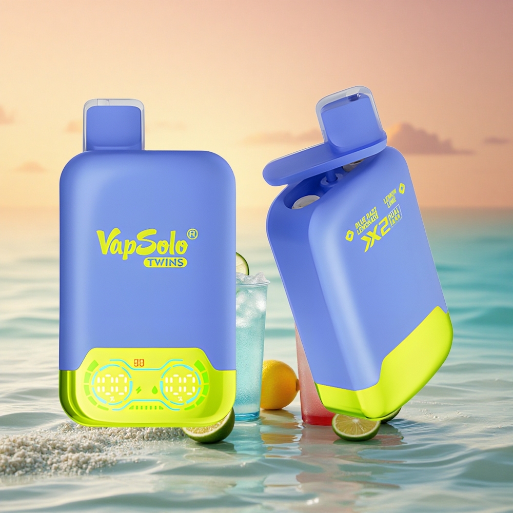 Vapsolo Twins 20000 Puffs Blau-Himbeer-Zitronenlimonade & Zitronen-Limette mit 40 ml E-Liquid und Typ-C-Ladung