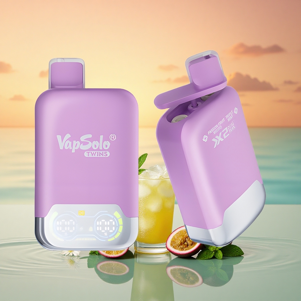 Vapsolo Twins 20000 Puffs Passionsfrucht Mojito & Dreifach Minze mit 40 ml E-Liquid und Typ-C Ladung