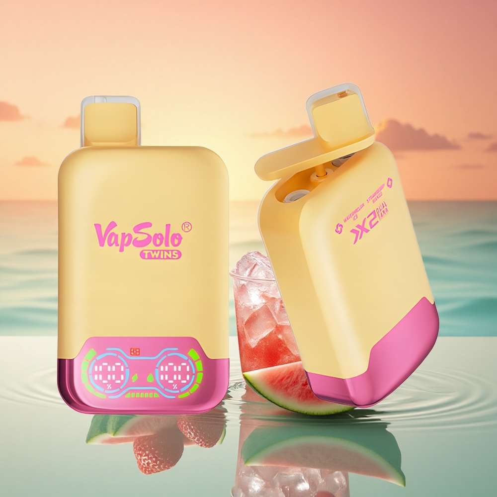 Vapsolo Twins 20000 Puffs Wassermelone Eis & Erdbeer Mango 40ml Typ-C Doppeltank