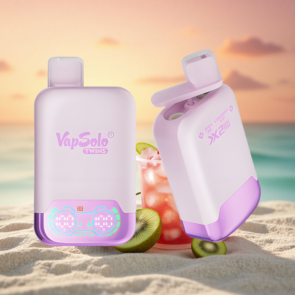Vapsolo Twins 20000 Puffs Weintraube Eis & Erdbeer-Kiwi 40ml Typ-C