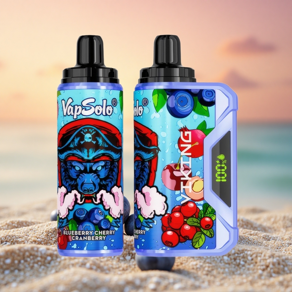VapSolo VIKING 12000 Puffs Blaubeere Kirsche Preiselbeere Typ-C 22ml